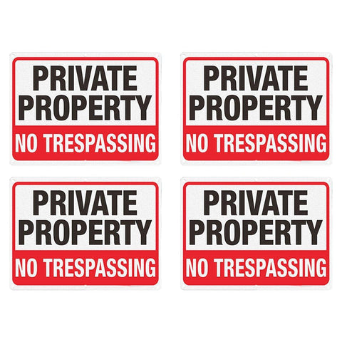 4PCS Reflective Surveillance Warning Signs Metal Security Camera Notice Durable