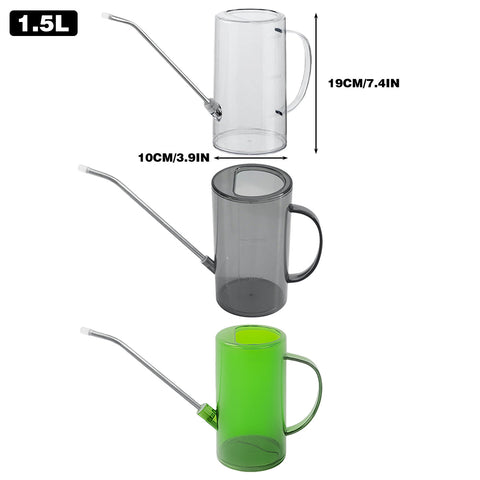 Watering Can Long Spout For Indoor Outdoor Garden Potted Plants Flowers Use - Transparent