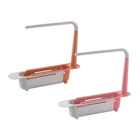 Telescopic Sink Rack Holder Expandable Storage Drain Basket Home Kitchen Tools - Green