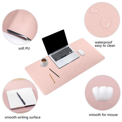 Large Leather Gaming Mouse Pad Waterproof Desk Keyboard Mat 120 x 60cm - Wine Red