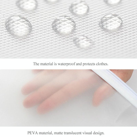 2 Transparent Hanging Garment Storage Bags with Zipper