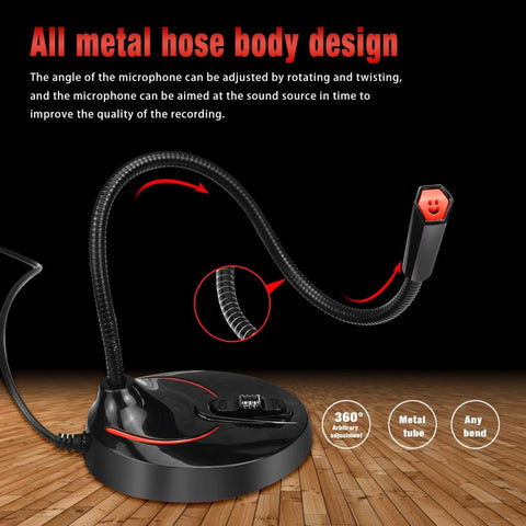 Flexible Usb Computer Microphone - 360 Degree Bendable - 2.2M