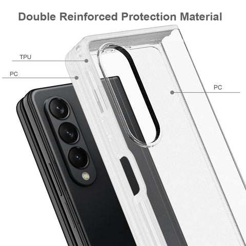 For Samsung Galaxy z Fold4 5G Transparent Frosted Hard Case  - Pc + Tpu