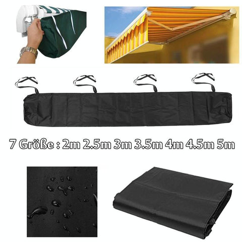 2m Waterproof Retractable Canopy Awning Cover for Outdoor Patio - Dustproof Protection - Black