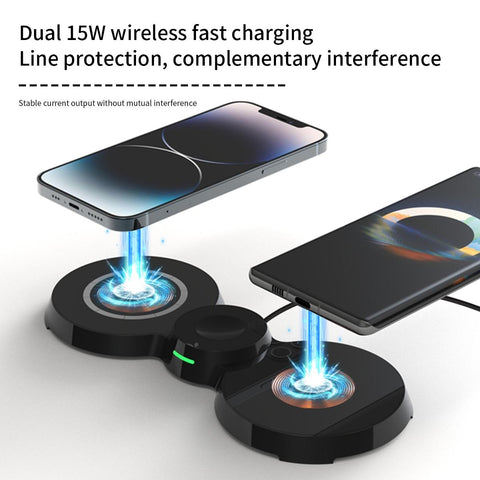 15W 3 In 1 Transparent Magnetic Wireless Charger