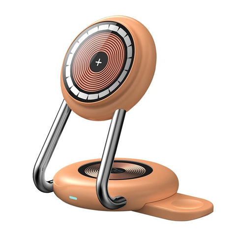 15W 3 In 1 Transparent Magnetic Wireless Charger - White