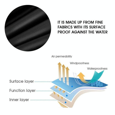 Waterproof Dustproof Protection Cover for Bathtub Pool Table & Chair - 244x244x30cm - Black