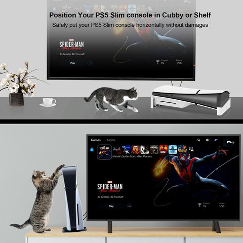 Universal Horizontal Stand For Ps5 Slim - Digital / Optical Drive Version - Transparent