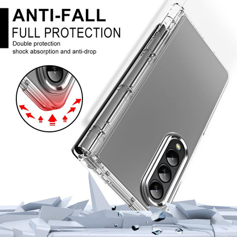 For Samsung Galaxy Z Fold4 5G Samsung Fold 4 Hinge Flip Case - Two Tone Contact Lens - Transparent
