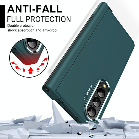 For Samsung Galaxy Z Fold4 5G Samsung Fold 4 Hinge Flip Case - Two Tone Contact Lens - Transparent