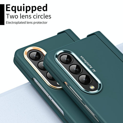 For Samsung Galaxy Z Fold4 5G Samsung Fold 4 Hinge Flip Case - Two Tone Contact Lens - Transparent