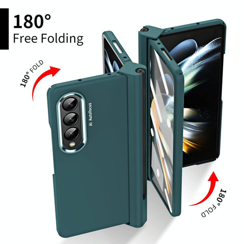 For Samsung Galaxy Z Fold4 5G Samsung Fold 4 Hinge Flip Case - Two Tone Contact Lens - Transparent