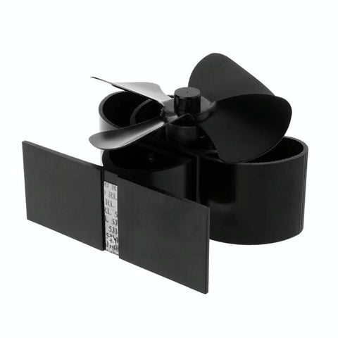 High Temperature 4-blade Heat Powered Stove Fan for Fireplaces - Grey