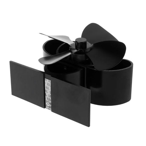 High Temperature 4-blade Heat Powered Stove Fan for Fireplaces - Rose Red