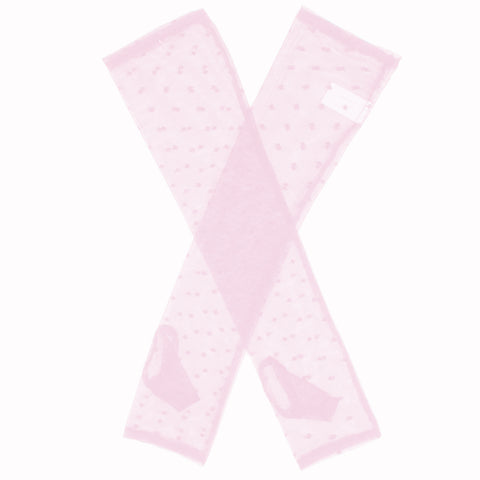 Dents Womens Long Tulle Flock Dot Fingerless Mittens Gloves - Pink