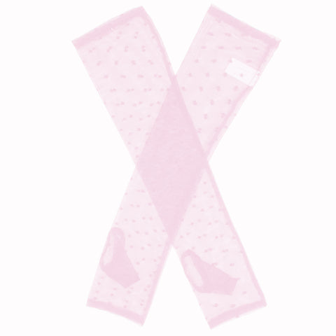 Dents Womens Long Tulle Flock Dot Fingerless Mittens Gloves - Pink
