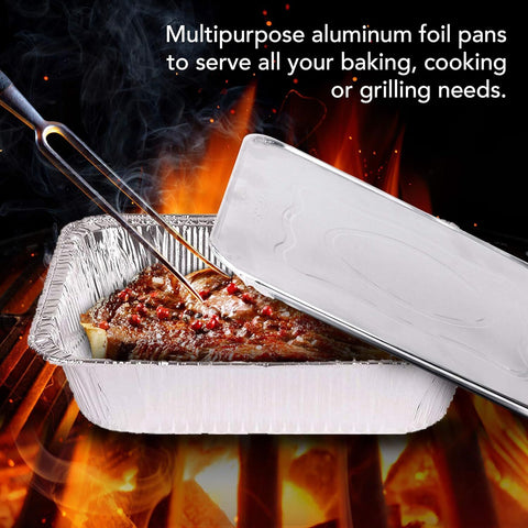 240x Aluminium Disposable Foil Food Container Trays Pans w/ Lids Covers Bulk 14cm*12cm*4.5cm