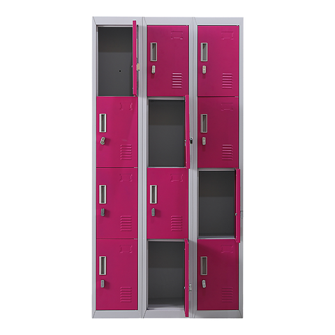 12-Door Locker for Office Gym Shed School Home Storage - Padlock-operated
