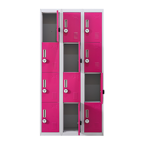 12-Door Locker for Office Gym Shed School Home Storage - 4-Digit Combination Lock