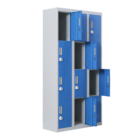 12-Door Locker for Office Gym Shed School Home Storage - 3-Digit Combination Lock