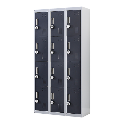 12-Door Locker for Office Gym Shed School Home Storage - 4-Digit Combination Lock
