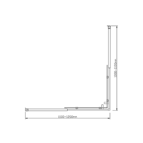 Adjustable 1200x1100mm Double Sliding Door Glass Shower Screen in Black