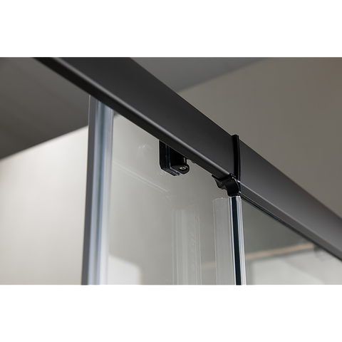 Adjustable 1200x1000mm Double Sliding Door Glass Shower Screen in Black