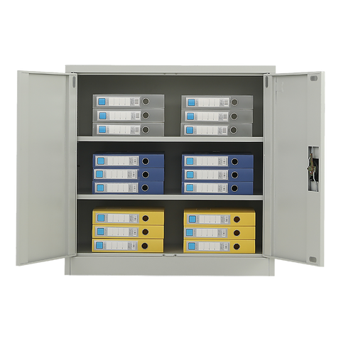 Two-Door Metal Short Cabinet Shelf Storage for Home Office Gym