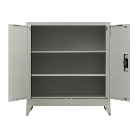 Two-Door Metal Short Cabinet Shelf Storage for Home Office Gym