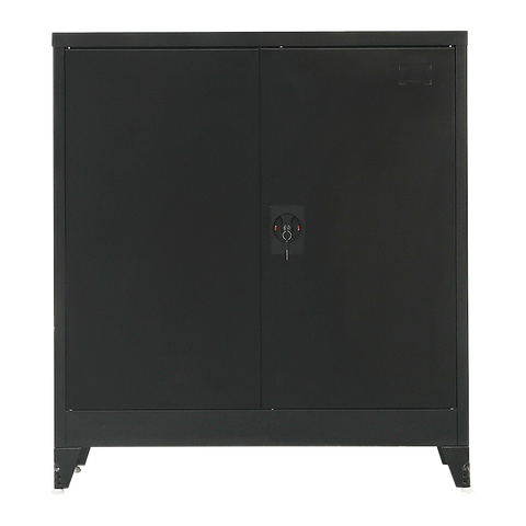 Two-Door Metal Short Cabinet Shelf Storage for Home Office Gym