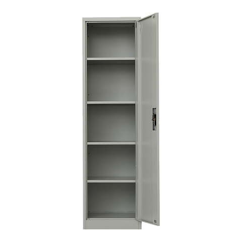 Single-Door Metal Tall Cabinet Shelf Storage for Home Office Gym