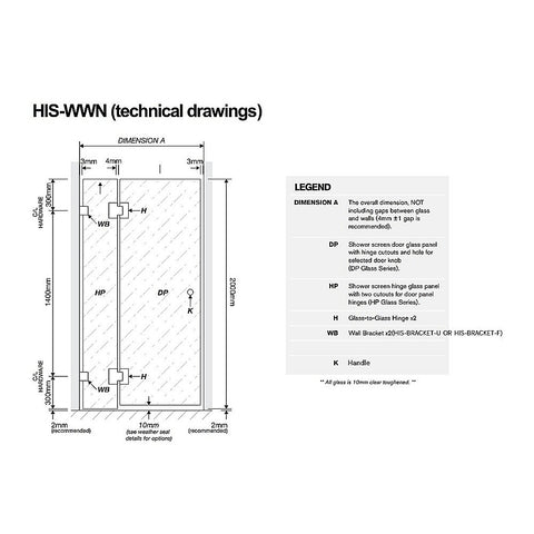 110x120cm Double Door Corner Shower Screen with Channels and SS Hinges - Chrome