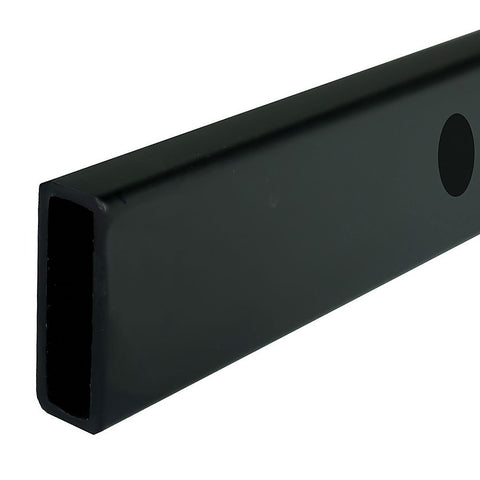 150cm Frameless Glass Sliding Shower Door with Black Rail and Hardware