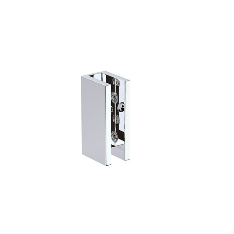 70cm Reeded Single Shower Glass Screen with Chrome U-brackets & Square Pole