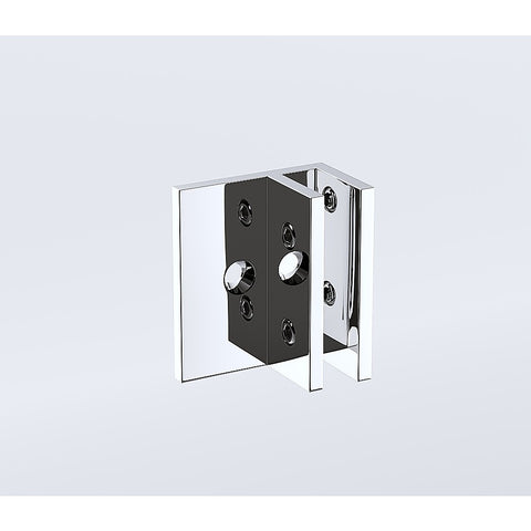 70cm Reeded Single Shower Glass Screen with Chrome Wall F-Brackets