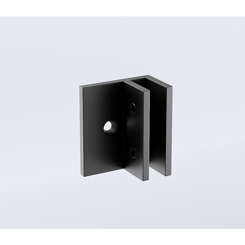 70cm Reeded Single Shower Glass Screen with Black F-brackets & Square Pole