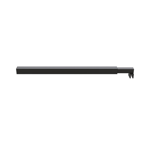 70cm Reeded Single Shower Glass Screen with Black F-brackets & Square Pole