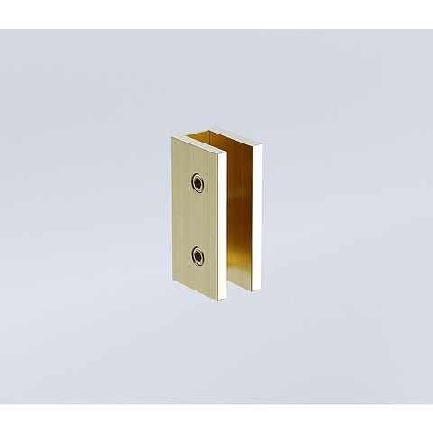 70cm Reeded Single Shower Glass Screen with Gold Wall U-Brackets