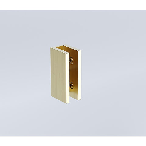 70cm Reeded Single Shower Glass Screen with Gold U-brackets & Square Pole
