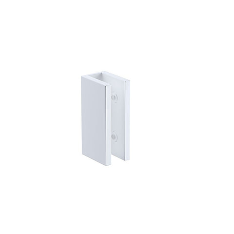 70cm Reeded Single Shower Glass Screen with White Wall & Floor U Brackets