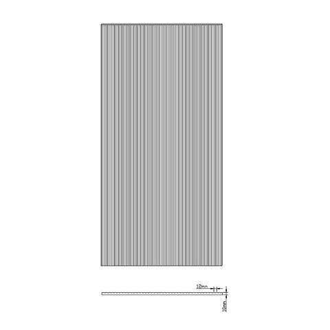 70cm Reeded Single Shower Glass Screen with White U-brackets & Square Pole