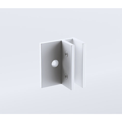 70cm Reeded Single Shower Glass Screen with White Wall F-Brackets
