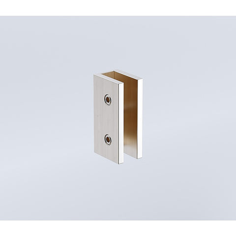 70cm Reeded Single Shower Glass Screen with Nickel Wall U-Brackets