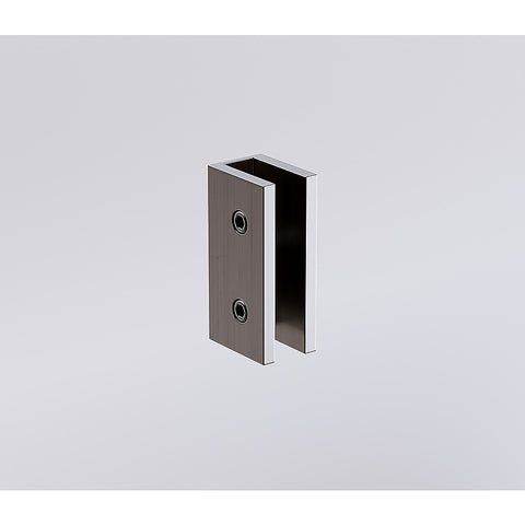70cm Reeded Single Shower Glass Screen with Gunmetal Wall U-Brackets