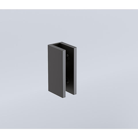 80cm Reeded Single Shower Glass Screen with Black U-brackets & Square Pole