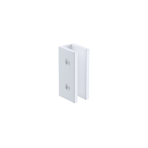 80cm Reeded Single Shower Glass Screen with White Wall U-Brackets