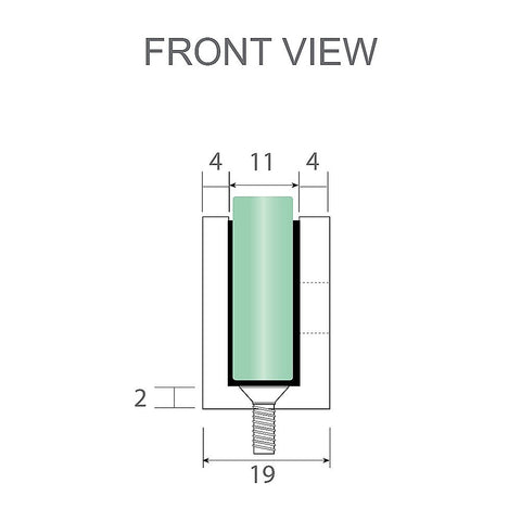 80cm Reeded Single Shower Glass Screen with White U-brackets & Square Pole
