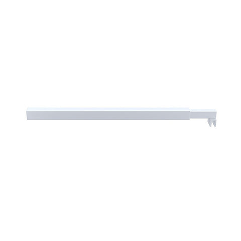 80cm Reeded Single Shower Glass Screen with White F-brackets & Square Pole