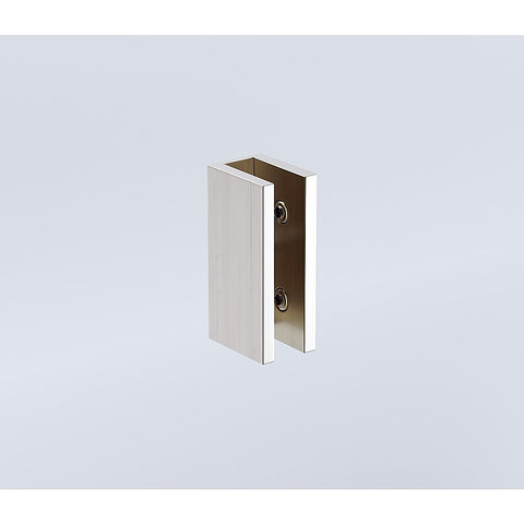 80cm Reeded Single Shower Glass Screen with Nickel Wall & Floor U Brackets