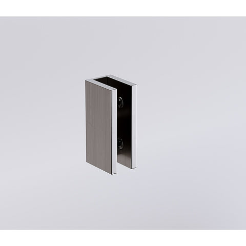 80cm Reeded Single Shower Glass Screen with Gunmetal Wall U-Brackets